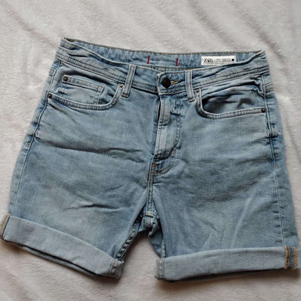 Zara Light Blue Denim Shorts